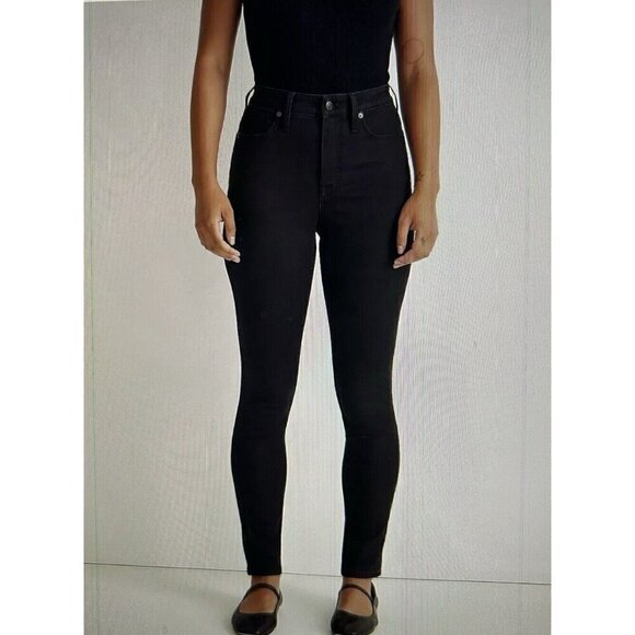 Madewell Curvy 10" High-Rise Skinny Jeans in Black Frost Women Size 27T - Picture 2 of 14